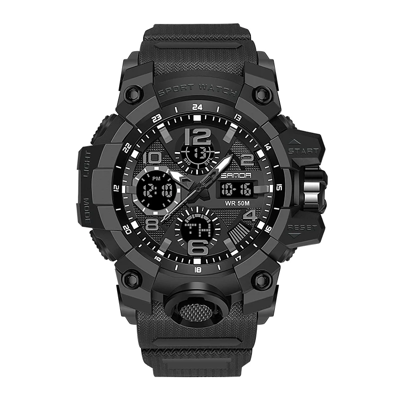 

Men Sport Watch Digital Electronic Outdoor Diving Swimming 50M Waterproof Shock Clock Luxury Brand Sanda Dual Display Luminous