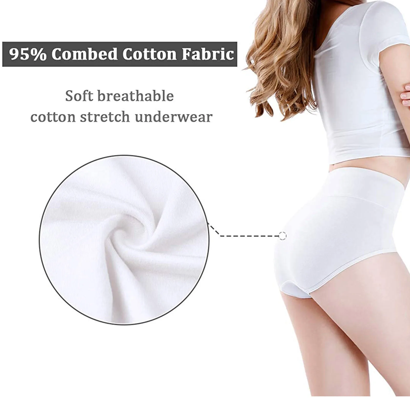 KANCOOLD Women's High Waisted Cotton Panties Underwear Solid Stretch Briefs Soft Full Coverage briefs for Woman Intimate Pantys | Мать и