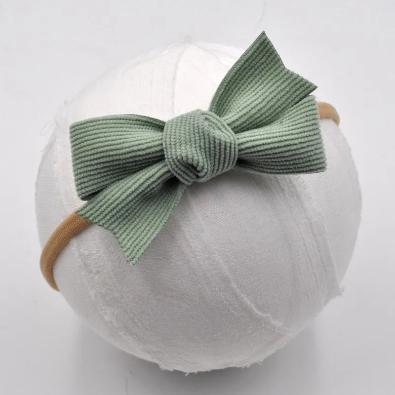 12 шт./лот вельветовые нейлоновые повязки на голову с бантом мягкие для волос