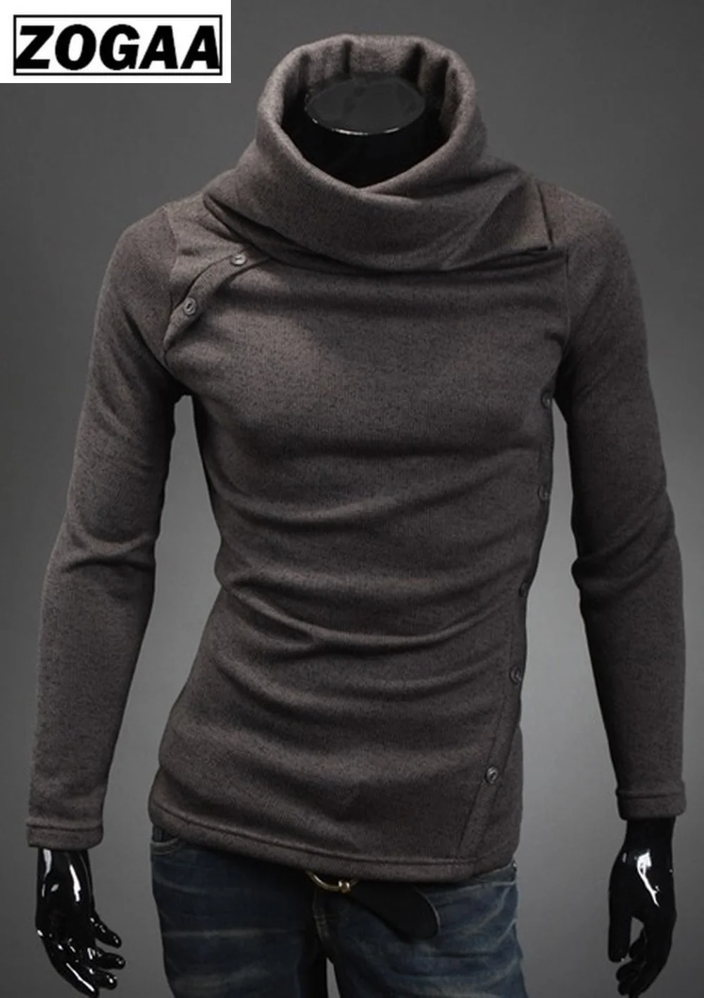 ZOGAA мужской свитер с высоким воротом Рождественский хлопковый Мужской Зимний