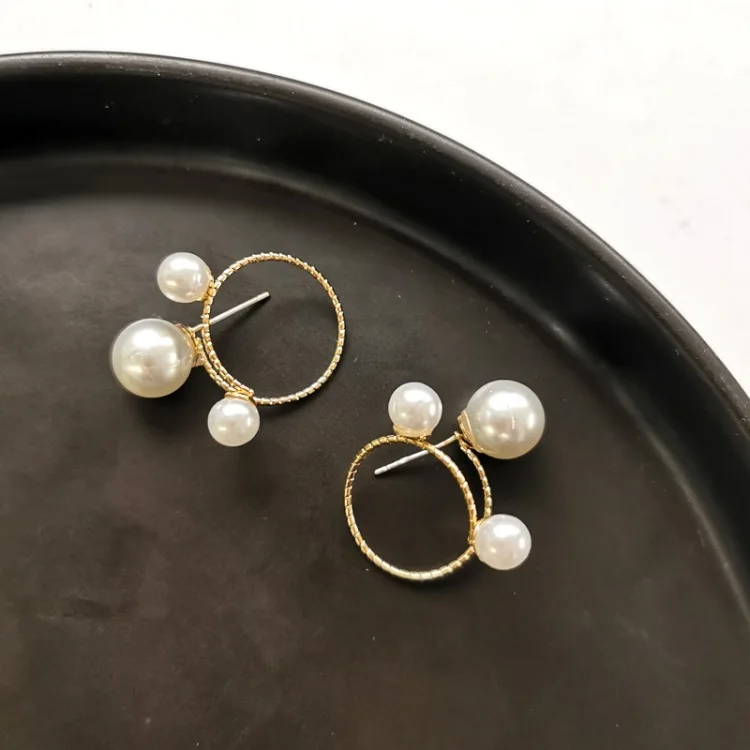 Женские серьги-гвоздики из искусственного жемчуга с регулируемой спиралью |