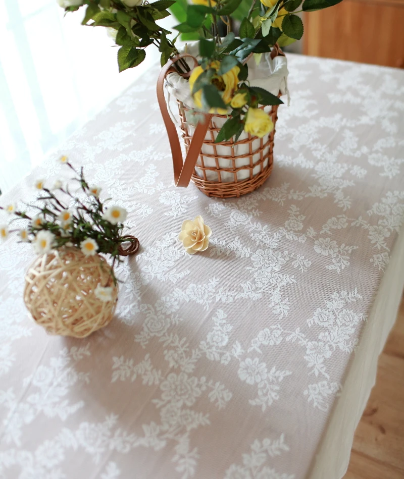Корейская кружевная скатерть античная с вырезами ткань для пикника тканевый