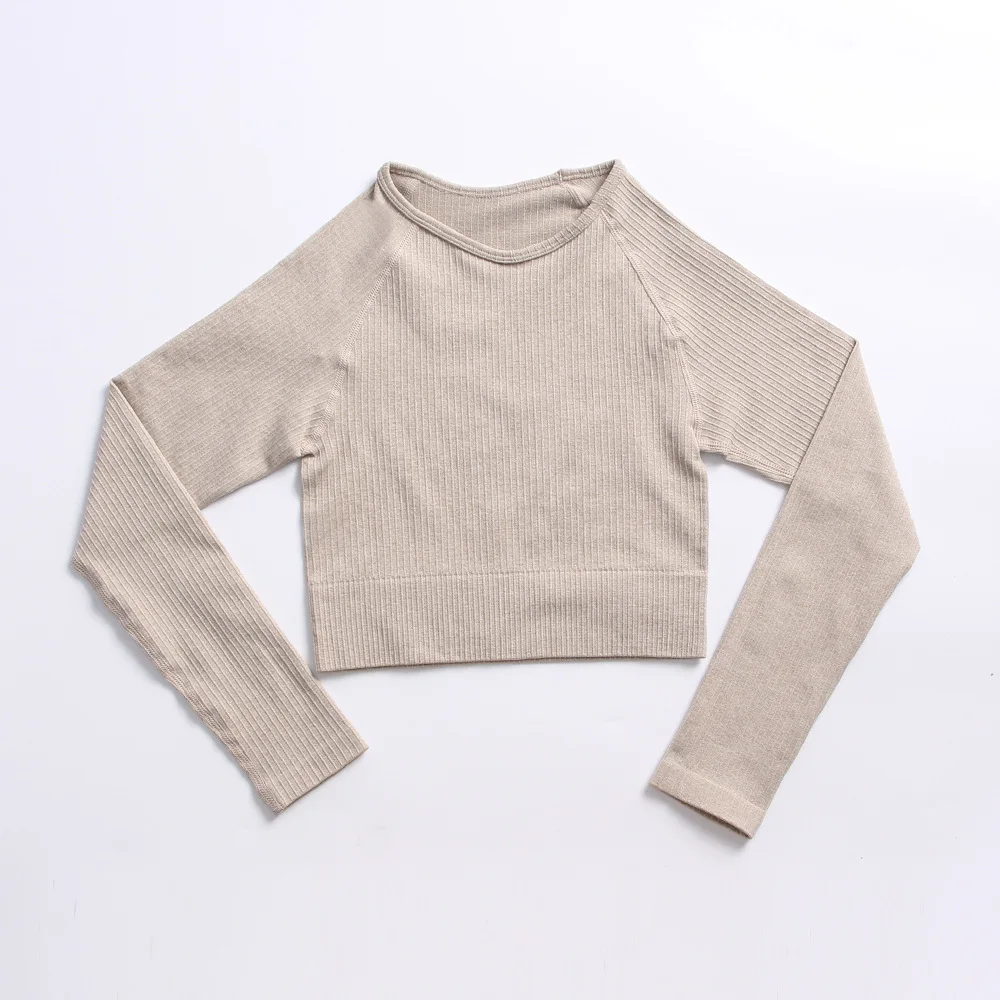 

QRWR Seamless Women's Sportswear Yoga Set Sports Bra Long Sleeve Yoga Suit High Waist Leggings Workout Clothes Gym Set Women