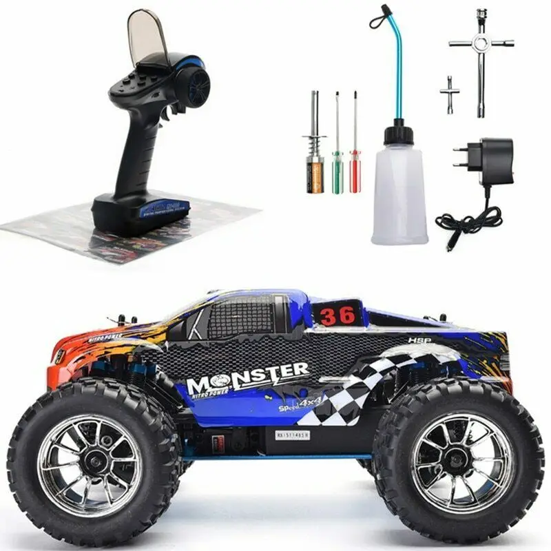HSP RC Car 1:10 Scale Two Speed Off Road Monster Truck Nitro Gas Power 4wd Remote Control Car High Speed Hobby Racing RC Vehicle