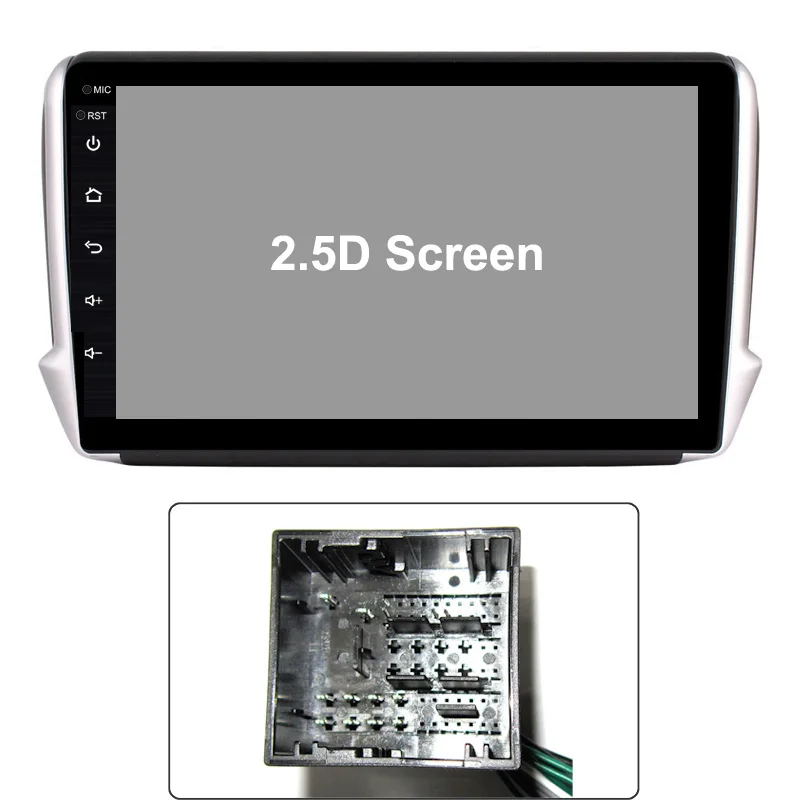 Ips 2.5D Android 8,1 Автомобильный gps Мультимедиа для peugeot 2008 208 автомобильный dvd-плеер с радио Bluetooth - Цвет: 2.5D (Plug 2)
