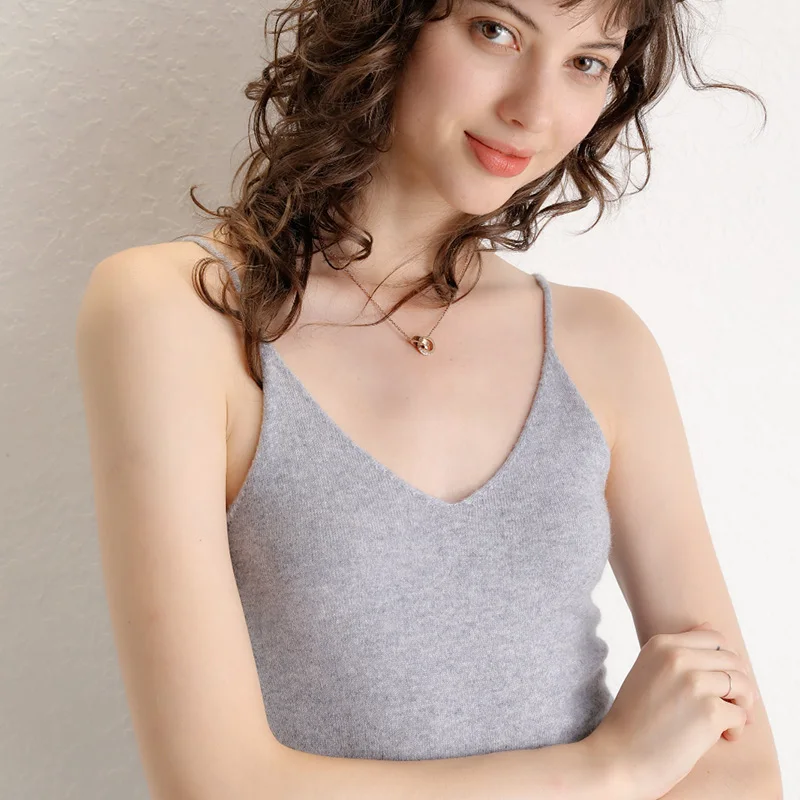 Женское кашемировое платье без рукавов 100% длинное платье-майка облегающее из