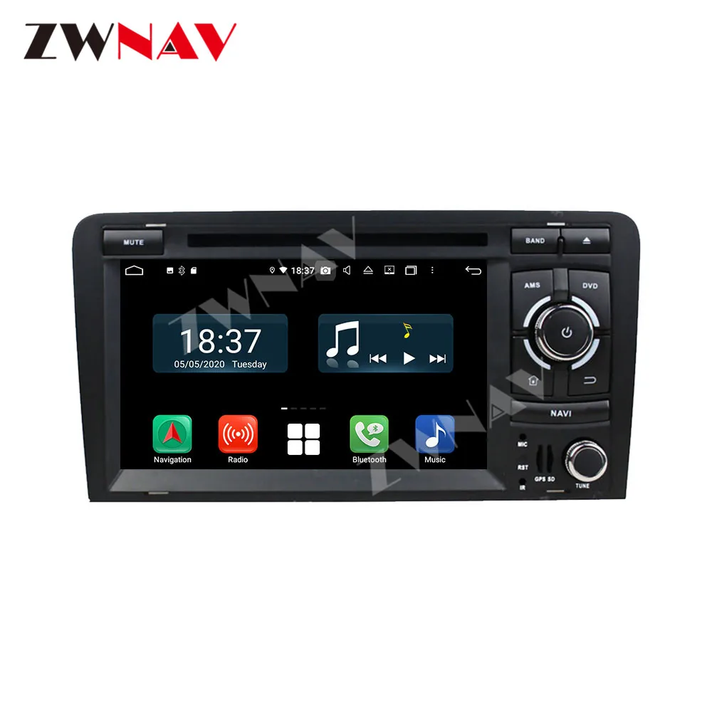 DVD-плеер Carplay 128 ГБ Android 10 для Audi A3 2003-2008 2009 2010 2011 2012 2013 GPS автомобильное радио аудио