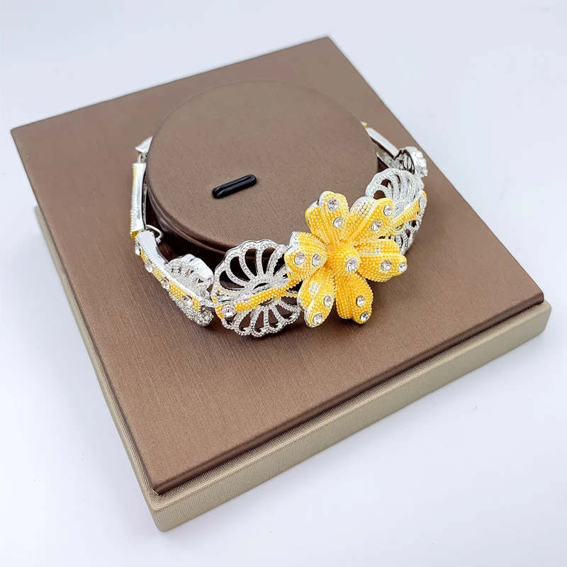 Турецкие элегантные свадебные ювелирные наборы золотое ожерелье браслет серьги