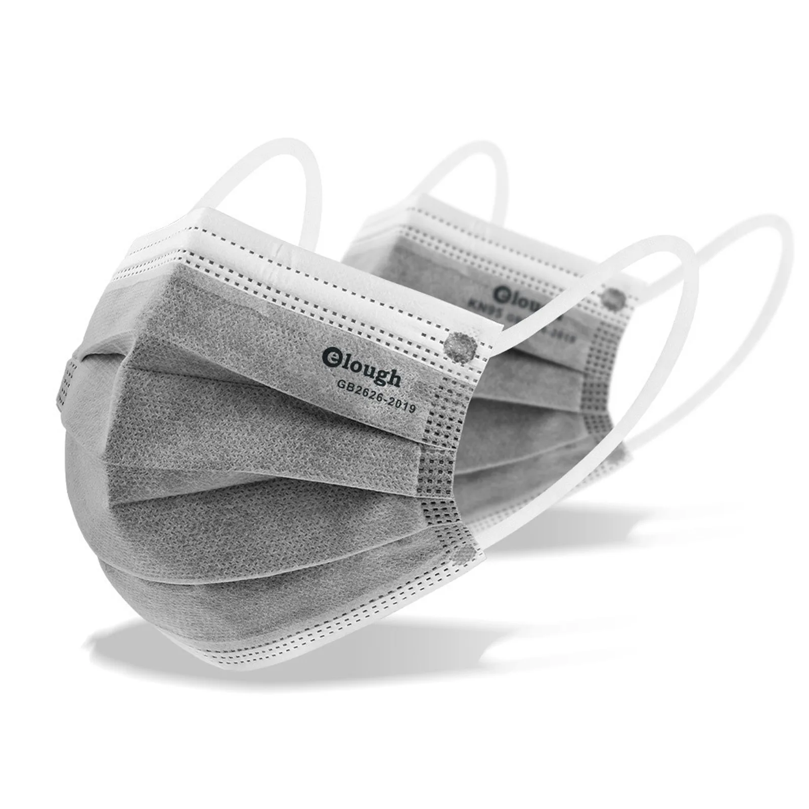 Маски одноразовые противопылевые для взрослых дышащие серые 5 слоев с фильтром 10