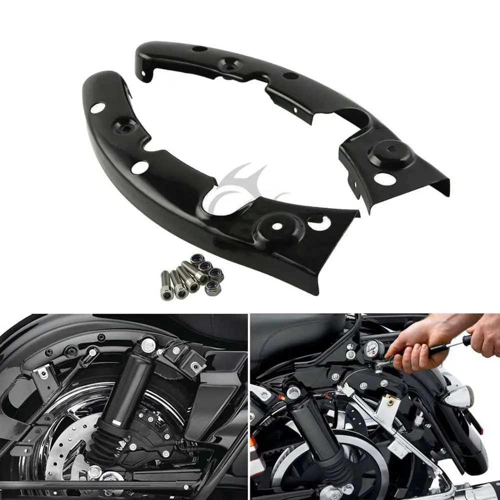 Черные чехлы для стойки заднего крыла мотоцикла Harley Touring FLHR FLTR FLHX 2009 2013 12|Накладки