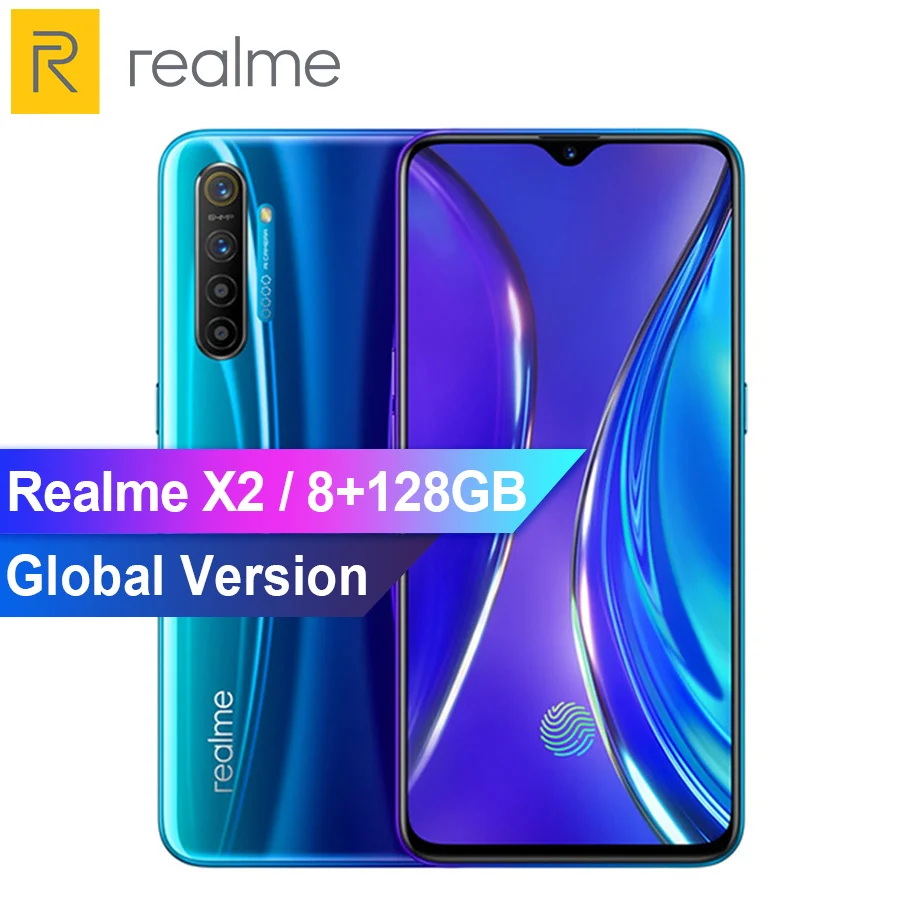 Глобальная версия Realme X2 6 4 &quotмобильный телефон Snapdragon 730G 8 Гб 128 64 мп Al камеры 30 Вт