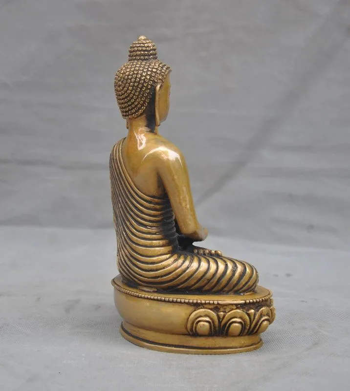 

christmas 8" Old Tibet Buddhism Temple Bronze Sakyamuni Shakyamuni Medicine Buddha Statue New Year