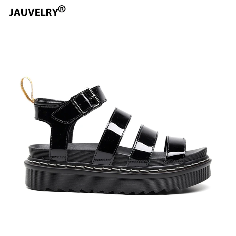 

Сандалии женские на массивной платформе, открытый носок, ремешок на щиколотке, пряжка, римские сандалии, Повседневная пляжная обувь