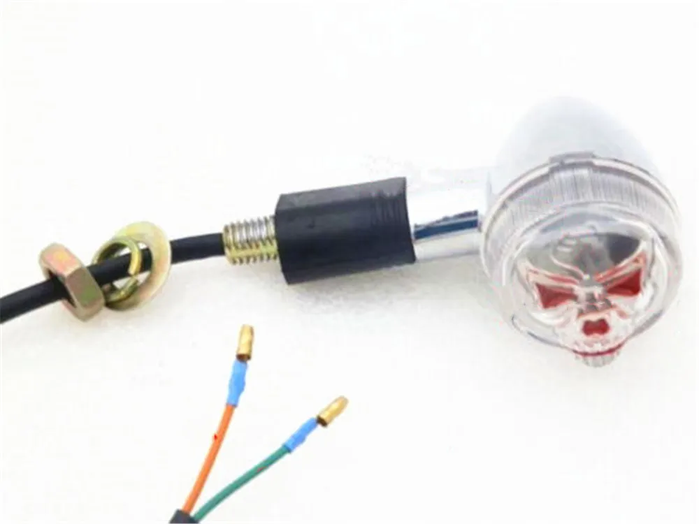 

Newest Skull Skeleton LED Turn Signal Light For Harley Chopper Bobber Cruiser