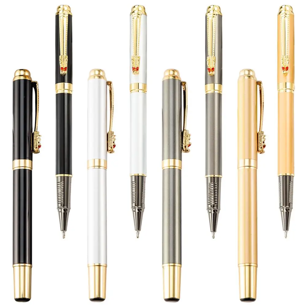 20PCS/lot Hot Selling Metal Ink Gel Pen Luxury Dragon Crystal Business Men Writing Pen for school or business