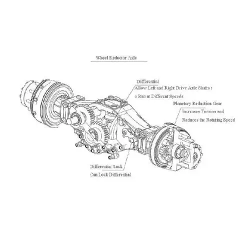 Металлический LESU дифференциальный задний колесный редукционный мост 1/14 RC