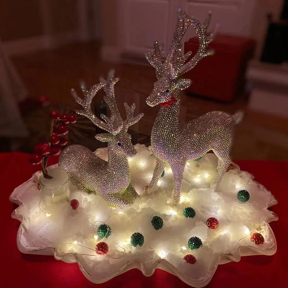 

Christmas Gift Shinning Rhinestone Reindeer For Christmas Decoration