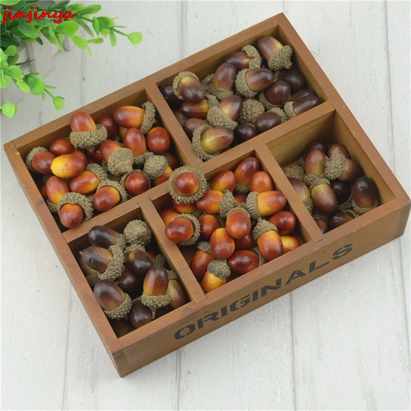 

Cheap 20pcs 3cm Acorns Mini Artificial Fake Foam Fruits and Vegetables Berries Flowers For Wedding Christmas Tree Decoration