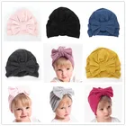 Шапка balleenshining вязаная флисовая для мальчиков и девочек, теплая мягкая шапка с бантом, аксессуары для головы малышей, Осень-зима