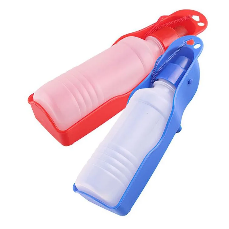 

1pc 250/500ml Portable Dog Water Bottle Plastic Foldable Outdoor Travel Handheld Kettle Pet Drinking Feeder Bowl Dispenser