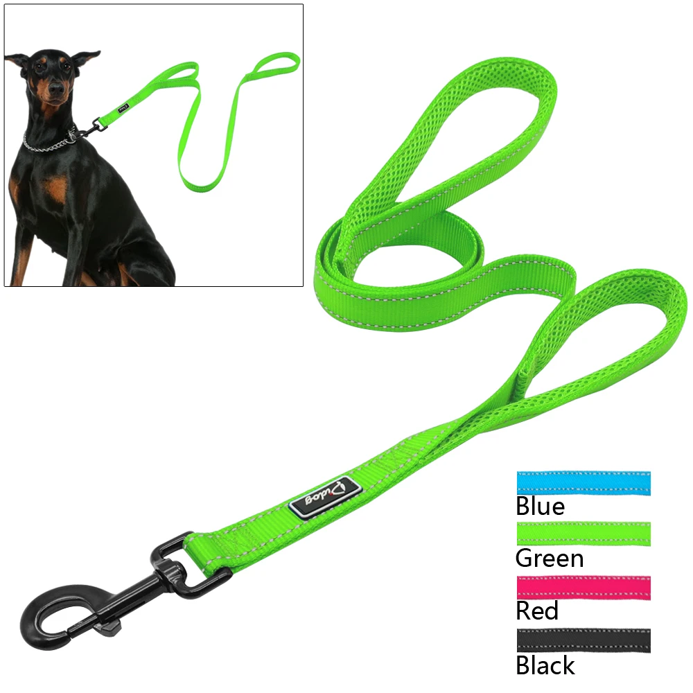 

2 Handles Nylon Padded Double Handle Leash For Greater Control For Medium Large Dog Dual Padded In Protect Dog Handles Traffic