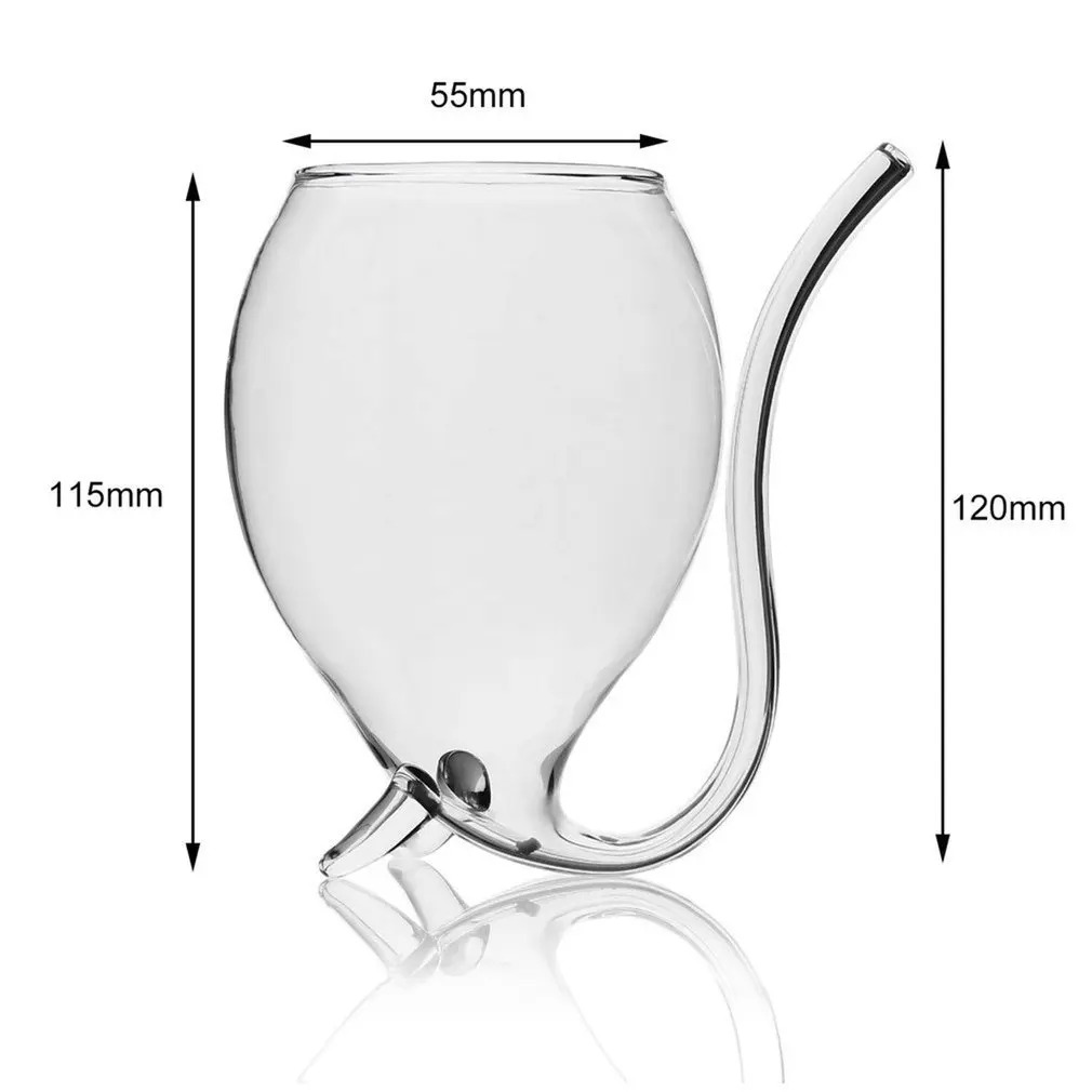 

Creative 300ml Devil Red Wine Glass Transparent Cup Mug With Built in Drinking Tube Straw Water Cup for Home Bar Hotel