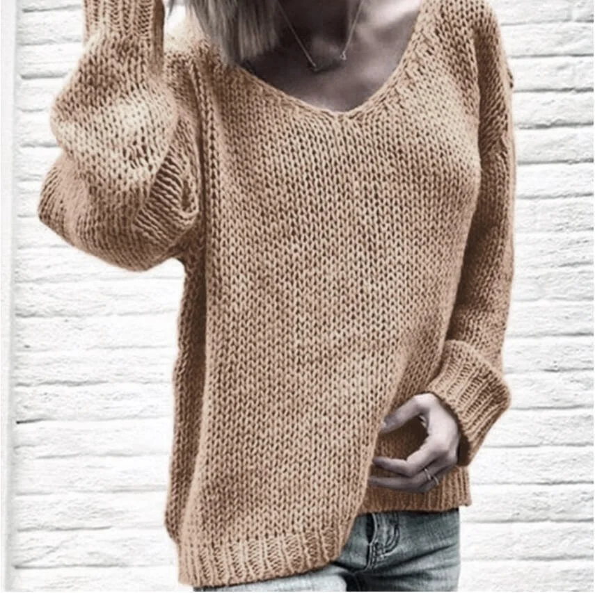 

Women Solid v Neck Sweaters Women Clothes 2020 and Pullovers Knitted Autumn Winter Clothing Pullover Jumper Pull Femme