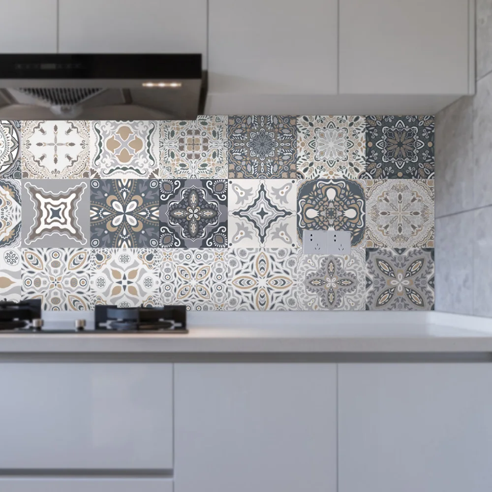 24 плитки кухонные обои самоклеящаяся Настенная Наклейка с защитой от масла