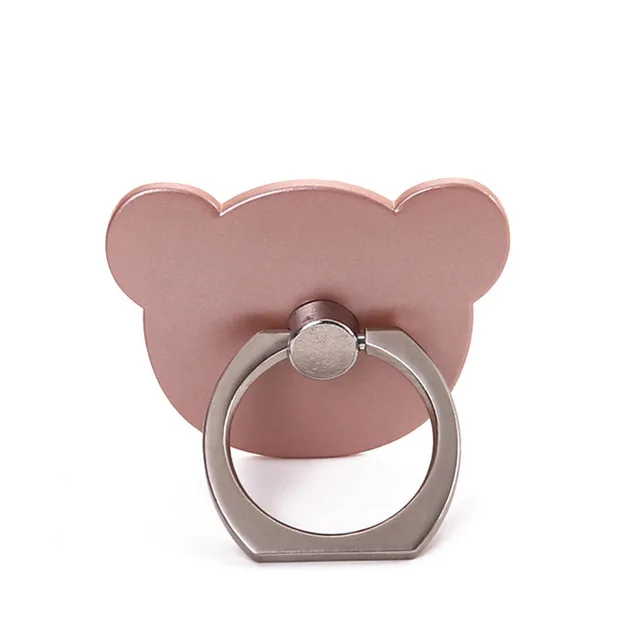 Bear Rose Gold Finger Ring Mobile Socket Phone Stand Holder For Samsung Xiaomi For iPhone 8 7 6 6S Plus 5S Smart Phone IPAD MP3 Car Mount Stand - Цвет: Bear Rose Gold
