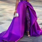 Динамичные фиолетовые длинные юбки для официальных случаев, вечерние Макси-юбки на молнии для женщин, сексуальные юбки с высоким разрезом на заказ, модные Saia faldas