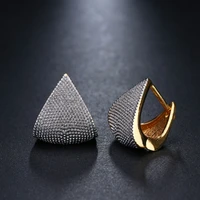 unique fashion cubic zircon two color creative geometric jewelry earrings woman charm wedding party gift