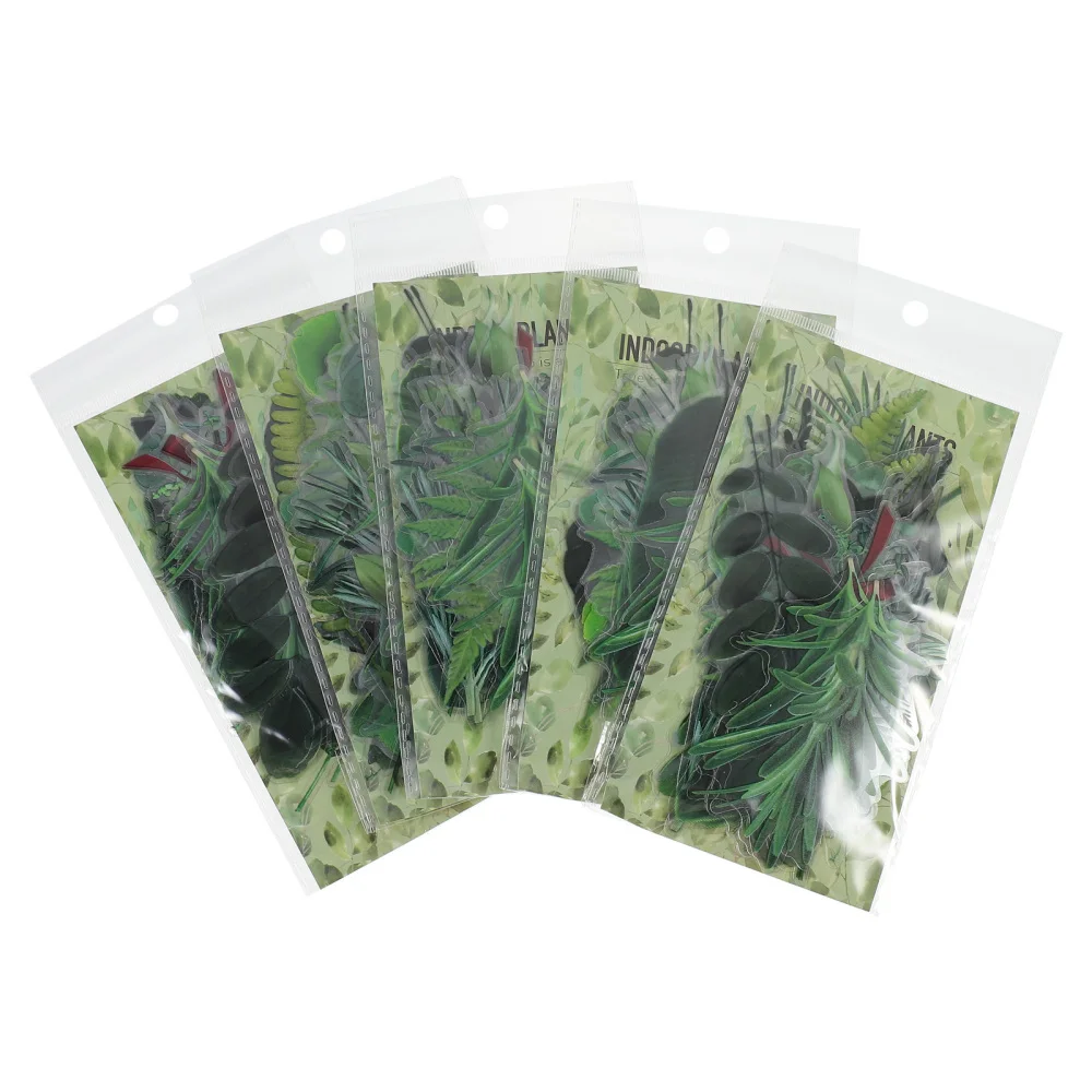 

5 Sets DIY Stickers Paper Plants Leaves Flower Stickers Planner Decorative Decal