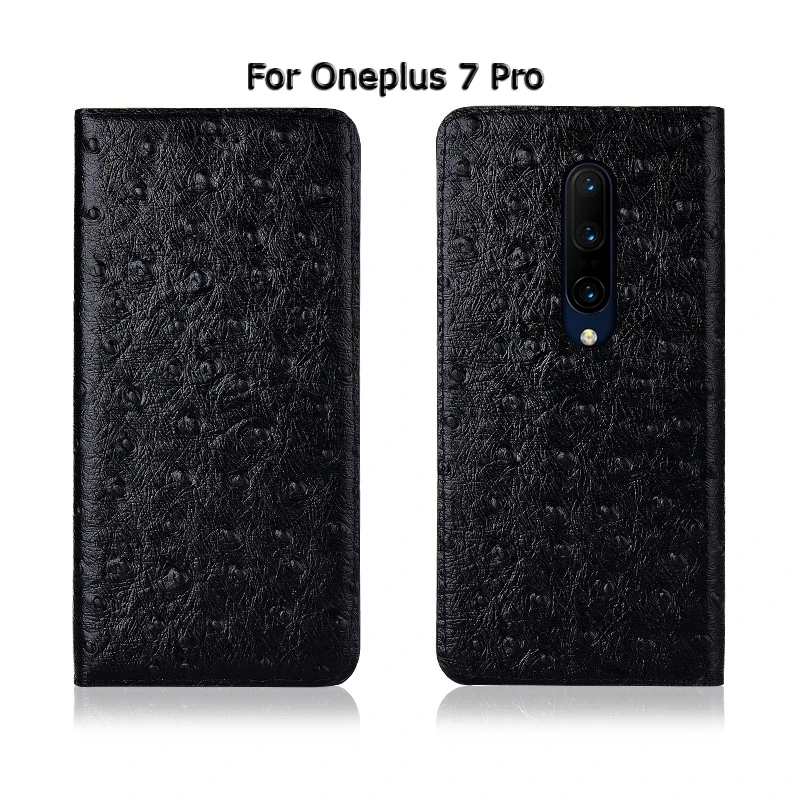 Чехол с текстурой страуса для Oneplus 1, 2, 3, 3, T, 5, 5, 6, 7, 7T Pro X, чехол с откидной подставкой, отделениями для карт, чехол для телефона из натуральной кожи