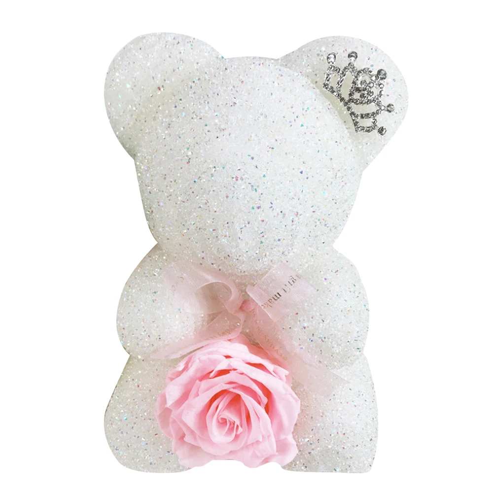 Eternal Diamond Bear 40 см Роза медведь Роза цветок искусственный медведь розы Rabit Украшение DIY Рождество год подарки для женщин Валентина подарочная коробка - Цвет: Eternal Diamond Bear