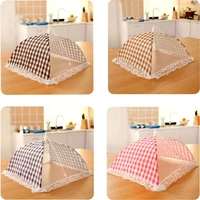 33cm kitchen folded food cover umbrella half clear mesh hygiene grid food dish cover kitchenware covering cap dirt dust prevent