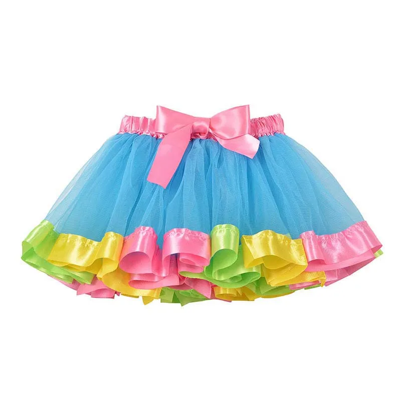 Girls Tulle Skirt Summer Baby Rainbow Tutus With Unicorn Hairband Children Pettiskirt Baby Skirts Tulle Christmas Tutus Ballet