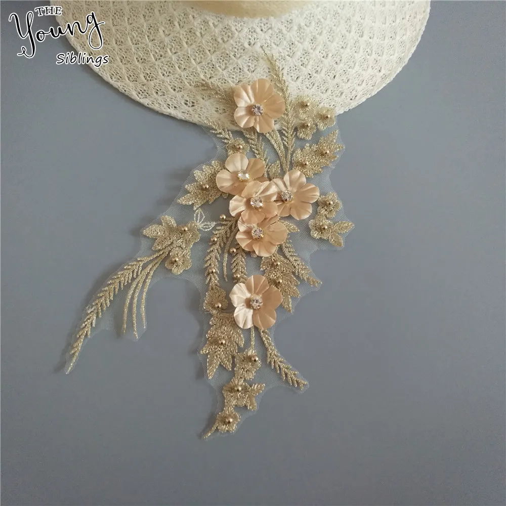 Высокое качество вышивка ABS жемчуг Сделай Сам кружевной тканевый Воротник