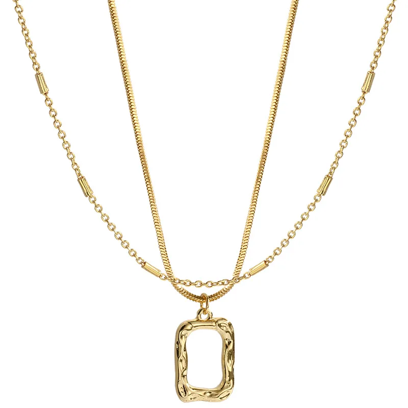

European and American Stacked Necklace Women 2021 New Light Luxury Niche Design Sense Ins Hip Hop Cold Wind Clavicle Chain Trend