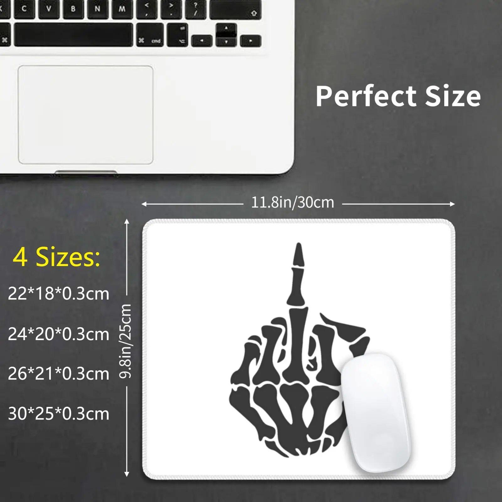 Скелет средний палец коврик для мыши DIY печать костей оскорбление задница зло