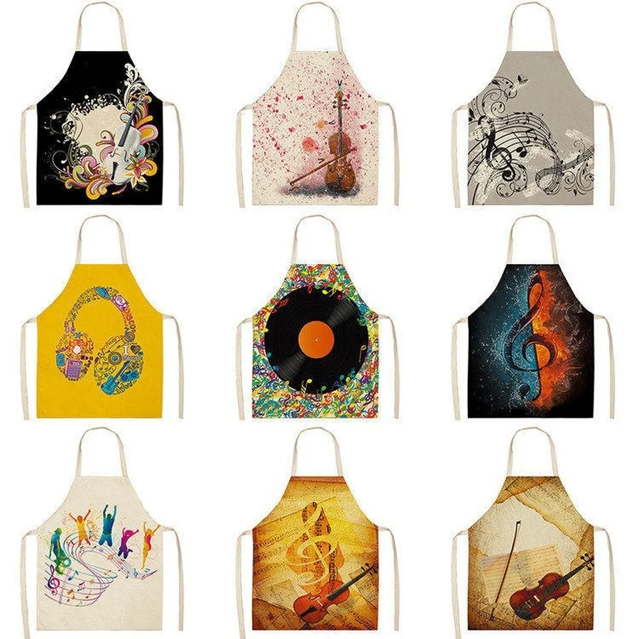 

Фартук с музыкальными нотами, черный фартук на заказ, яркий фартук, кухонные аксессуары, фартук шеф-повара, фартук, платье, фартук для горнич...