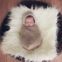 baby blanket infant baby swaddle blanket faux fur soft blanket wool mat background carpet newborn photography props basket