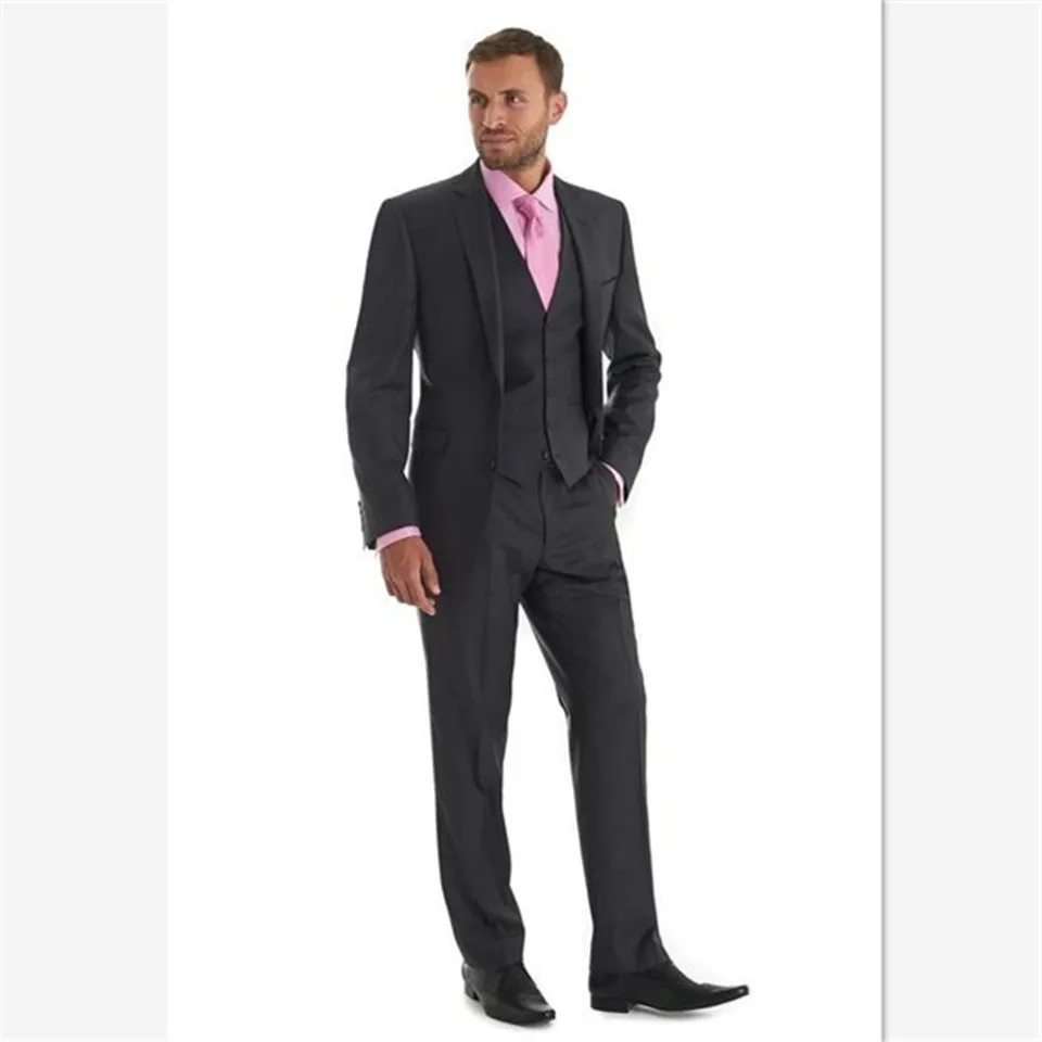 Классические черные свадебные Мужские костюмы на заказ мужской деловой костюм