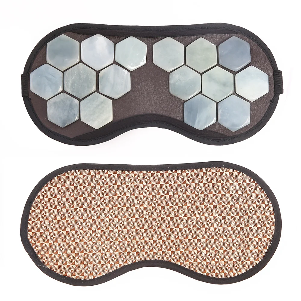 

KLASVSA Natural Tourmaline Eye Massager Jade Stone Germanium Sleep Eye Mask Negative Ion Eye Mask Massage Relaxation Health Care