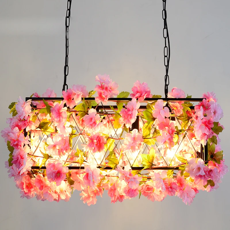 

Retro Industrial Restaurant Plant Pendant Light Bar Clear Decorative Pendant Lamp Flower Shop Coffee Milk Tea Shop Hanging Light