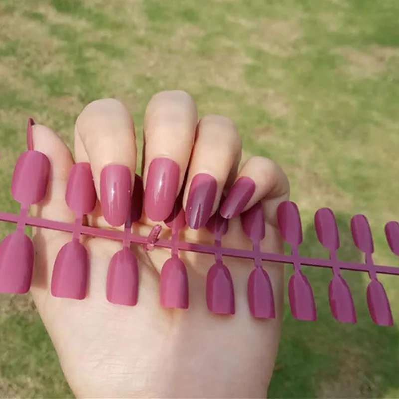 Длинные накладные ногти с круглой головкой Nusx элегантные полным покрытием для