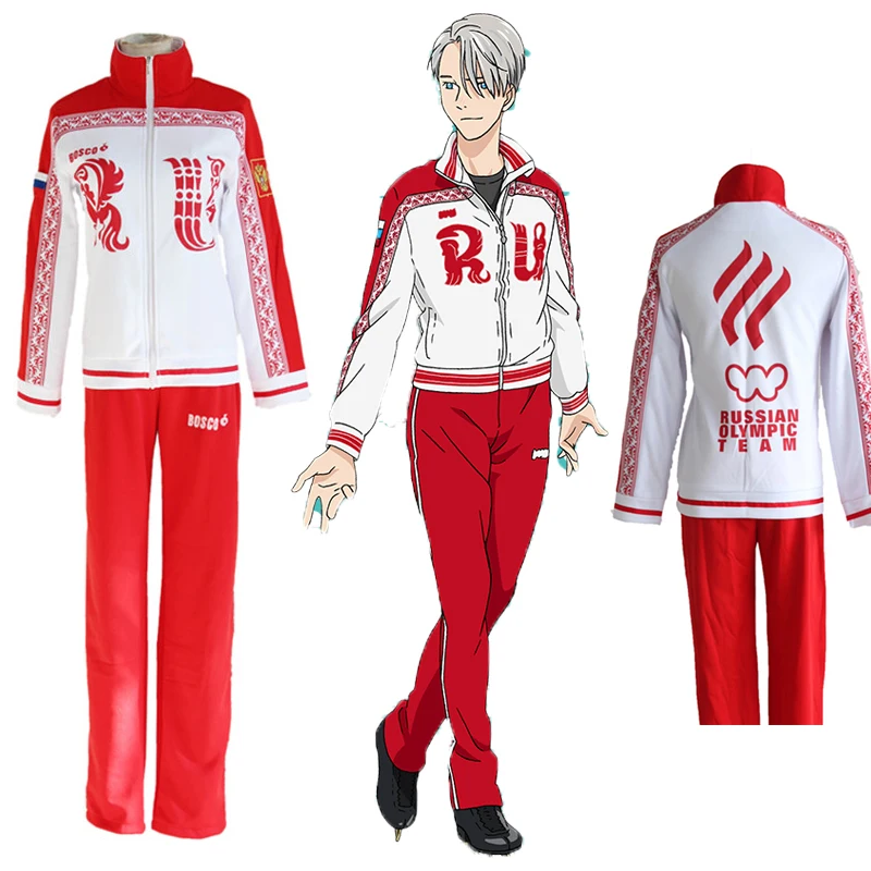 Аниме Yuri on Ice Косплей Костюм Виктора Никифорова костюм на Хэллоуин синие куртки