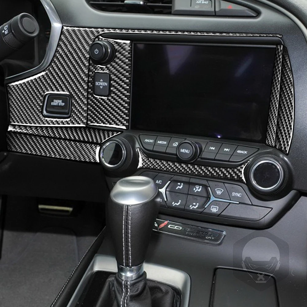 

Carbon Fiber Outdoor Personal Car Parts Decoration for Chevrolet Corvette C7 2014-2019 Central Control Panel Cover