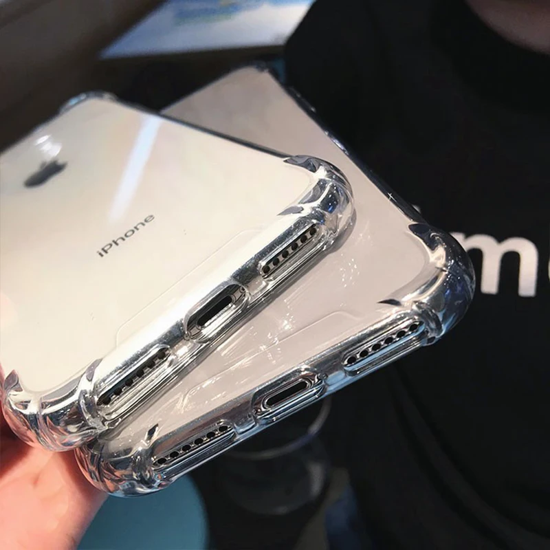 ТПУ противоударный бампер прозрачный силиконовый чехол для телефона iPhone 11 X XS XR Max