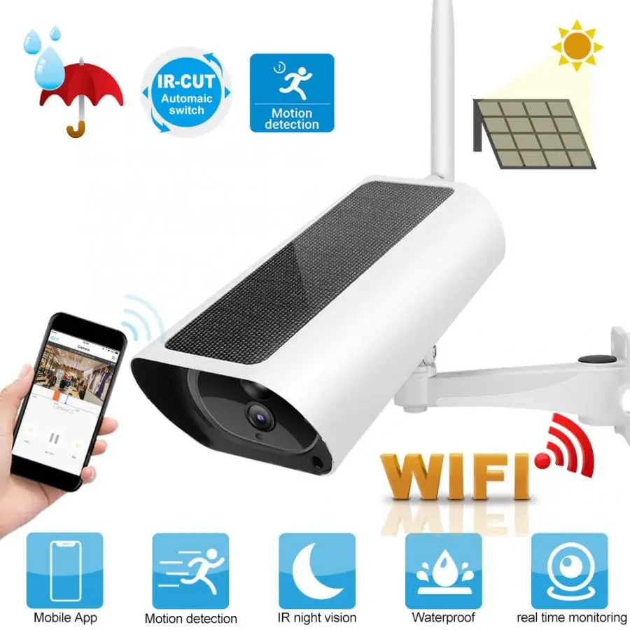 Мини микро камера 1080P наружная 4 X Zoom Беспроводная wifi Солнечная водонепроницаемая IP камера обнаружения движения для ONVIF