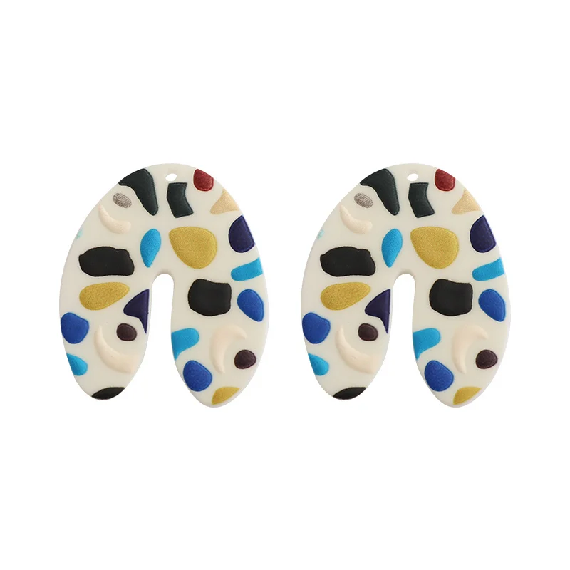 

Ins line face geometric abstract color block ackery stud pendant DIY hand accessory earring accessories material